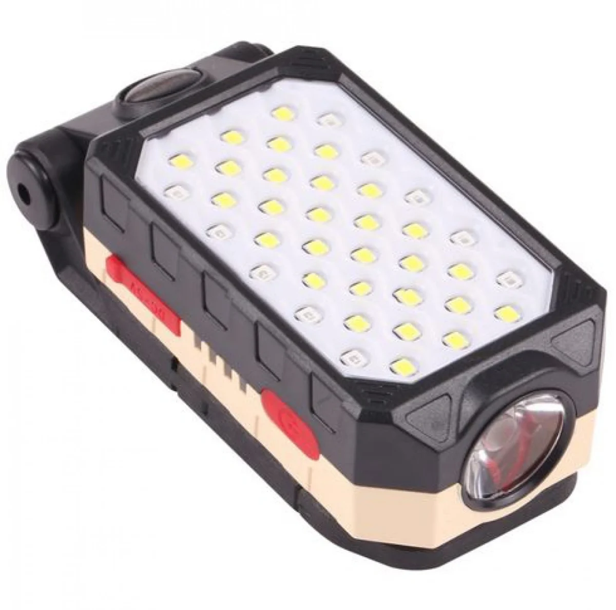 W598B Επαναφορτιζόμενο Φωτιστικό Εργασίας Camping με Φακό και 28 Λευκά και 10 Μπλε/Κόκκινα LED