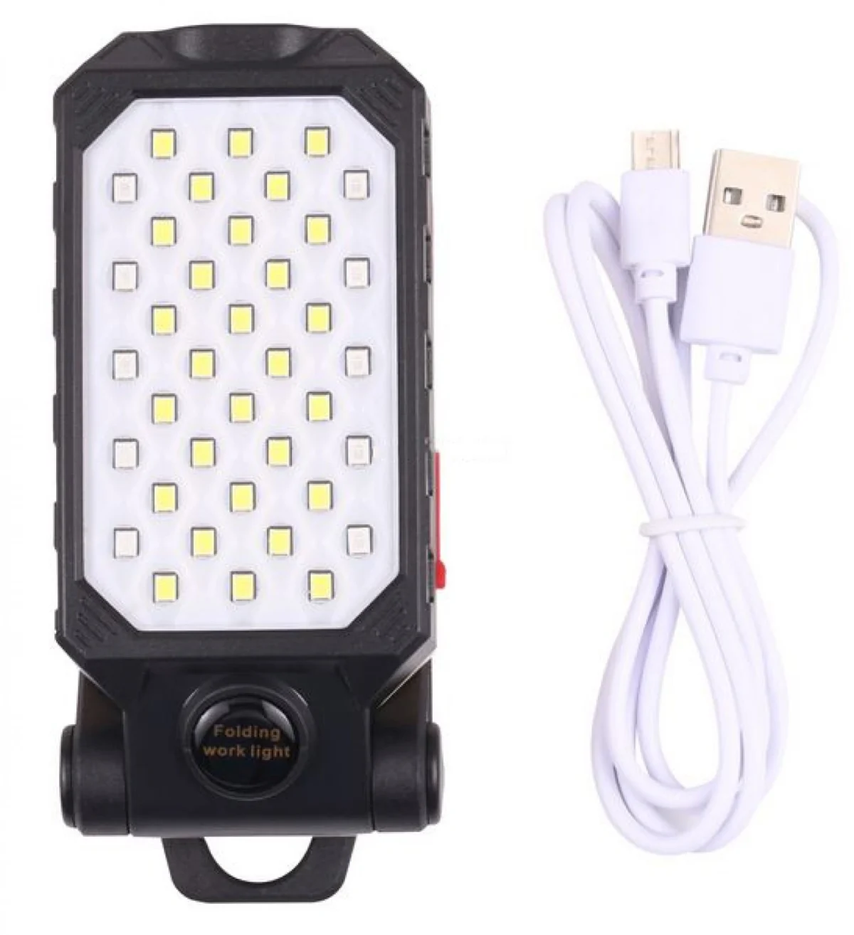 W598B Επαναφορτιζόμενο Φωτιστικό Εργασίας Camping με Φακό και 28 Λευκά και 10 Μπλε/Κόκκινα LED