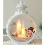 Χριστουγεννιάτικo Λευκό Κρεμαστό Φαναράκι, Στολίδι με Χιονάνθρωπο - LED.