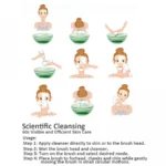 Ηλεκτρική Βούρτσα Καθαρισμού Προσώπου Περιστρεφόμενη με 4 Κεφαλές AE-8286 Μπλε