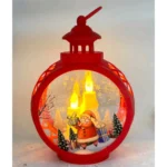 Χριστουγεννιάτικo Κόκκινο Κρεμαστό Φαναράκι, Στολίδι με τον Άγιο Βασίλη - LED.