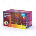 Χριστουγεννιάτικα Λαμπάκια Κουρτίνα Ρεύματος με Διάφανο Καλώδιο 3x3m με Πολύχρωμο Φωτισμό και 8 Προγράμματα Λειτουργίας 30014