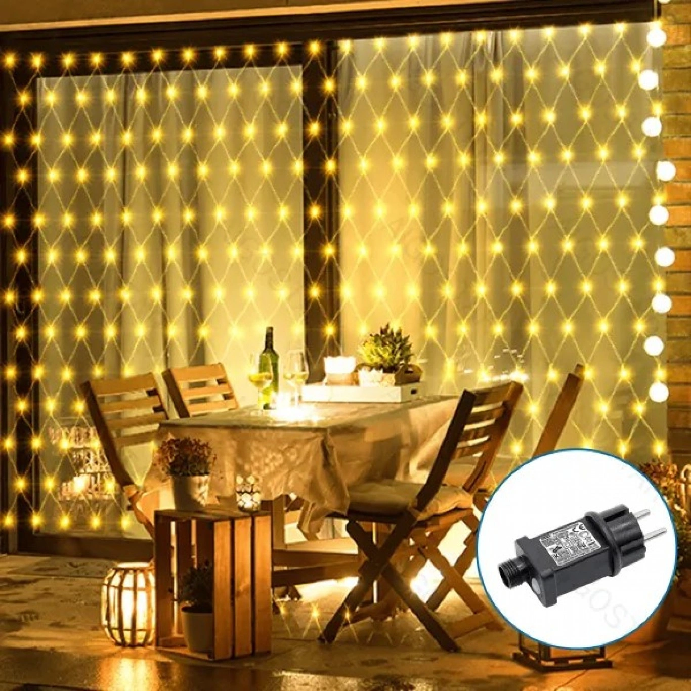 Χριστουγεννιάτικα Λαμπάκια Πλέγμα Δίχτυ Ρεύματος με Διάφανο Καλώδιο 1,5x1,5m με Θερμό Φωτισμό και 8 Προγράμματα Λειτουργίας 30039 Χριστουγεννιάτικα Λαμπάκια Πλέγμα Δίχτυ Ρεύματος με Διάφανο Καλώδιο 1,5x1,5m με Θερμό Φωτισμό και 8 Προγράμματα Λειτουργίας 30039