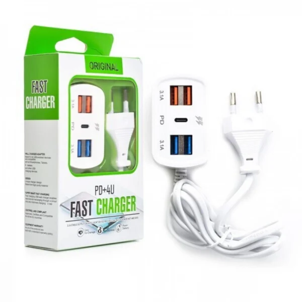 Βάση Φόρτισης με 4 Θύρες USB 3.1A και 1 Θύρα Type-C PD