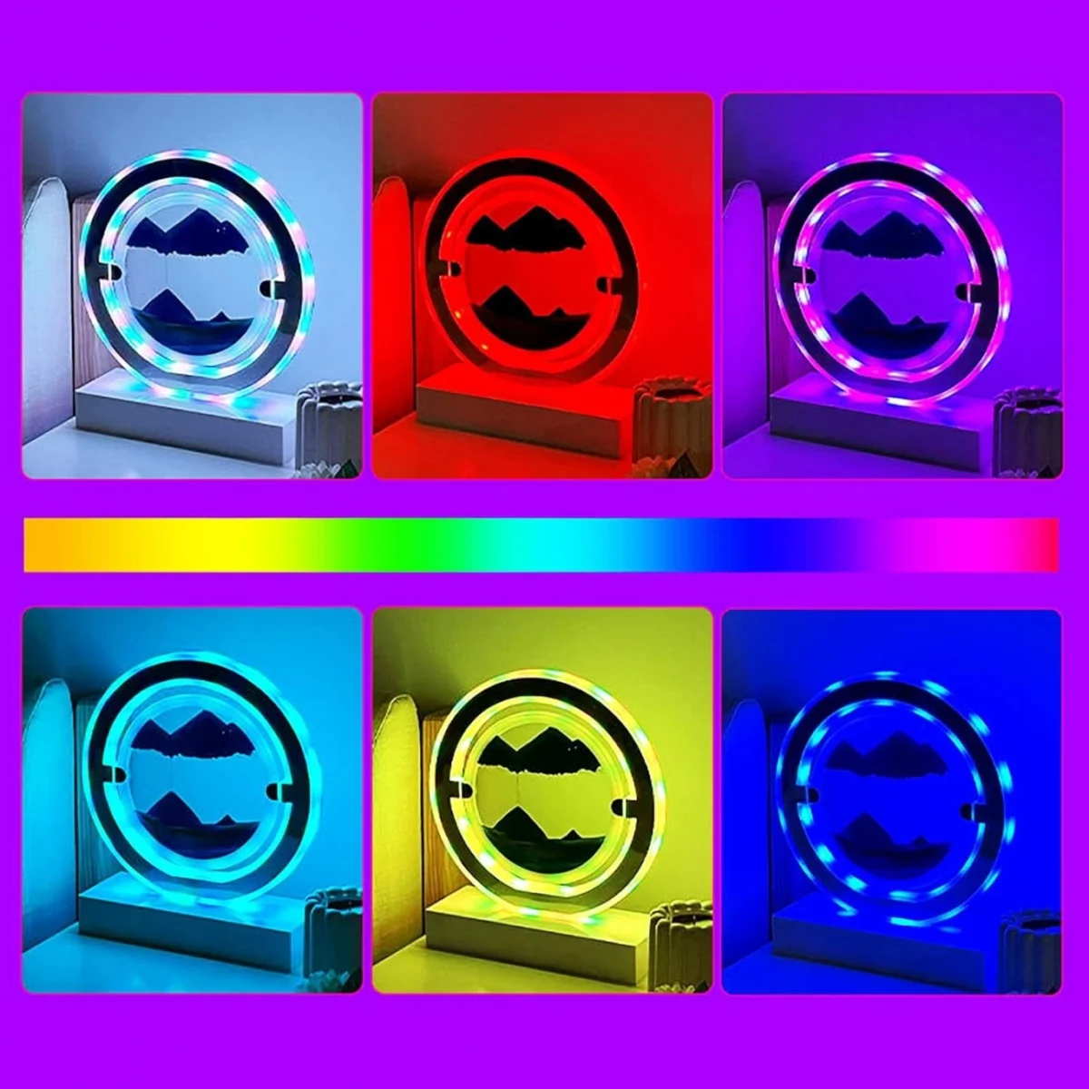 Φωτιστικό Sands of Time με Ηχείο Μουσικής & RGB Light - Επιτραπέζιο Διακοσμητικό Αμμού