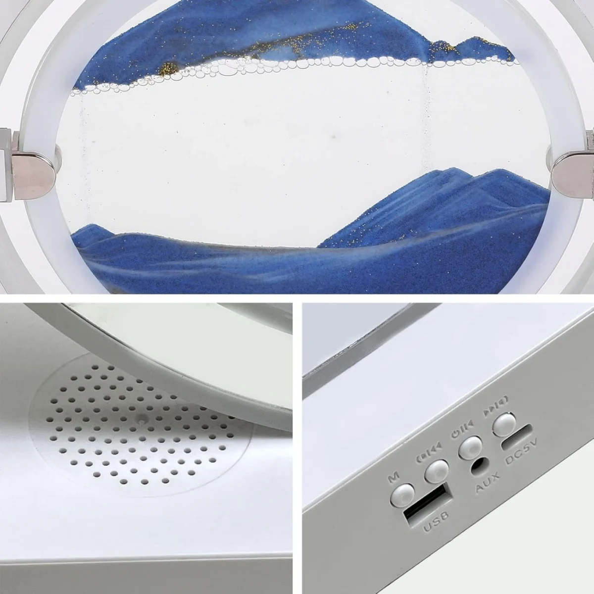 Φωτιστικό Sands of Time με Ηχείο Μουσικής & RGB Light - Επιτραπέζιο Διακοσμητικό Αμμού