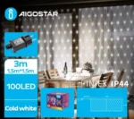 Χριστουγεννιάτικα Λαμπάκια Πλέγμα Δίχτυ Ρεύματος με Διάφανο Καλώδιο 1,5x1.5m μεΛευκό Ψυχρό Φωτισμό και 8 Προγράμματα Λειτουργίας 30042