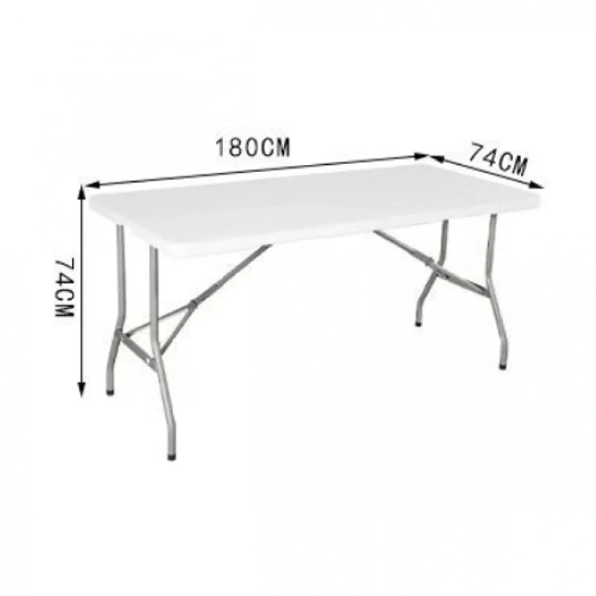 Αναδιπλούμενο Τραπέζι με Πλαστική Επιφάνεια και Μεταλλικό Σκελετό 180x74x74εκ