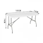 Αναδιπλούμενο Τραπέζι με Πλαστική Επιφάνεια και Μεταλλικό Σκελετό 180x74x74εκ