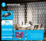 Χριστουγεννιάτικα Λαμπάκια Πλέγμα Δίχτυ Ρεύματος με Διάφανο Καλώδιο 1,5x4.5m μεΛευκό Ψυχρό Φωτισμό και 8 Προγράμματα Λειτουργίας 30044