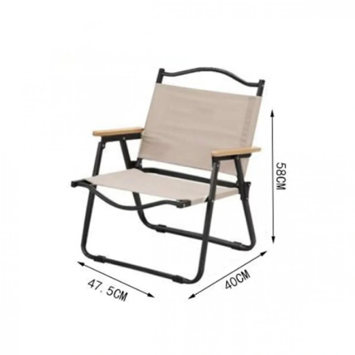 Πτυσσόμενη Καρέκλα Παραλίας με Μπέζ Υφασμα 40x47.5x58cm
