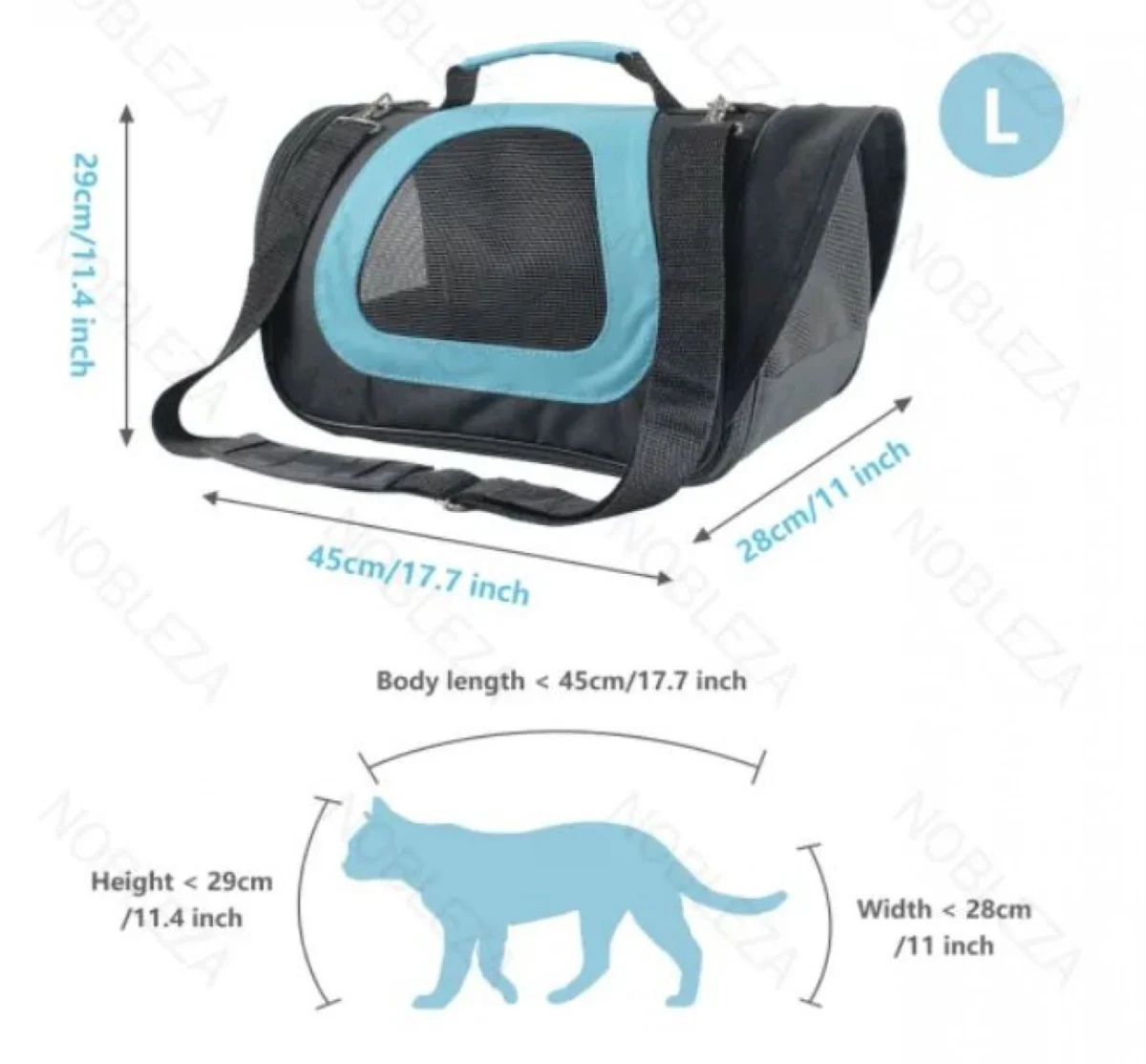 Τσάντα Μεταφοράς Κατοικιδίων Σκύλου - Γάτας 45x22x26cm