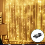 Χριστουγεννιάτικα Λαμπάκια Κουρτίνα Ρεύματος με Διάφανο Καλώδιο 1x1m με Θερμό Φωτισμό και 8 Προγράμματα Λειτουργίας 30530