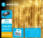 Χριστουγεννιάτικα Λαμπάκια Κουρτίνα Ρεύματος με Διάφανο Καλώδιο 1x1m με Θερμό Φωτισμό και 8 Προγράμματα Λειτουργίας 30530