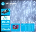 Χριστουγεννιάτικα Λαμπάκια Κουρτίνα Ρεύματος με Διάφανο Καλώδιο 1x1m με Ψυχρό Λευκό Φωτισμό και 8 Προγράμματα Λειτουργίας 30533