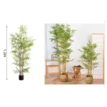 120cm Τεχνητό Διακοσμητικό Φυτό Μπαμπού σε Γλάστρα