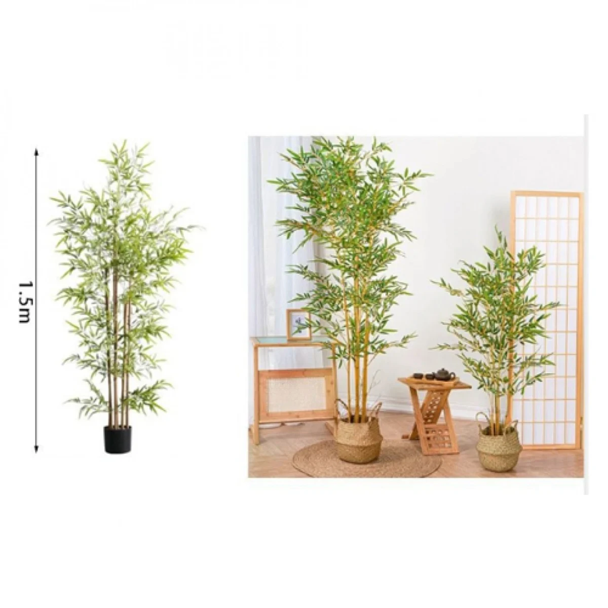 150cm Τεχνητό Διακοσμητικό Φυτό Μπαμπού σε Γλάστρα