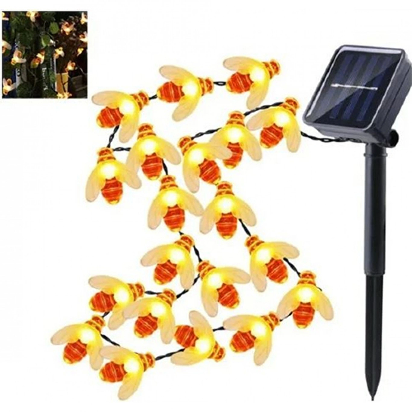 Ηλιακή Αδιάβροχη Γιρλάντα 6.5m Μέλισσες 30τμχ – Πράσινο Καλώδιο και 8 Διαφορετικές Λειτουργίες σε Θερμό Λευκό Φωτισμό Ηλιακή Αδιάβροχη Γιρλάντα 6.5m Μέλισσες 30τμχ – Πράσινο Καλώδιο και 8 Διαφορετικές Λειτουργίες σε Θερμό Λευκό Φωτισμό