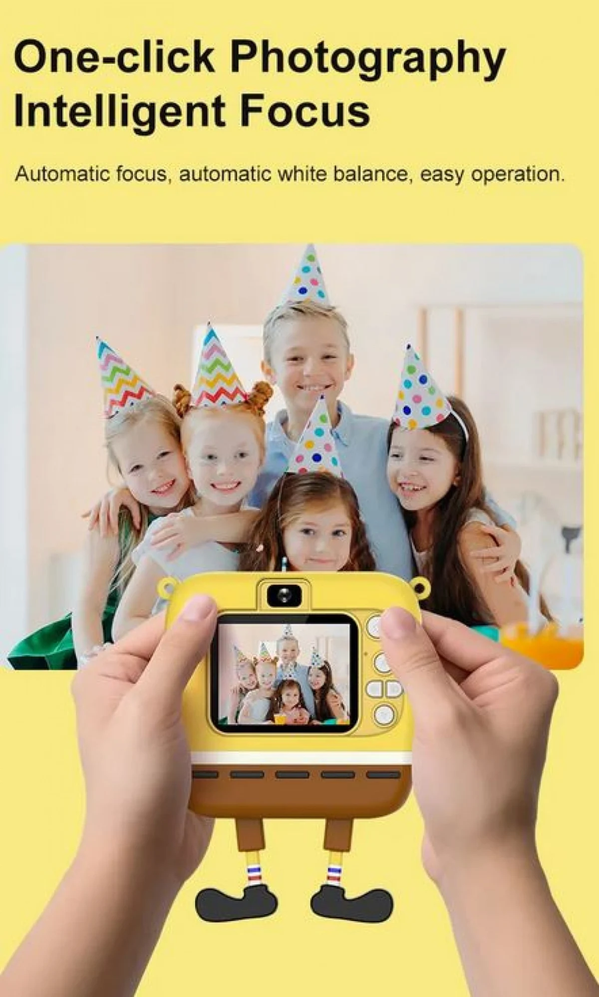 Επαναφορτιζόμενη Παιδική Ψηφιακή Φωτογραφική Μηχανή 1080P & Βιντεοκάμερα - Μπομπ Σφουγγαράκης