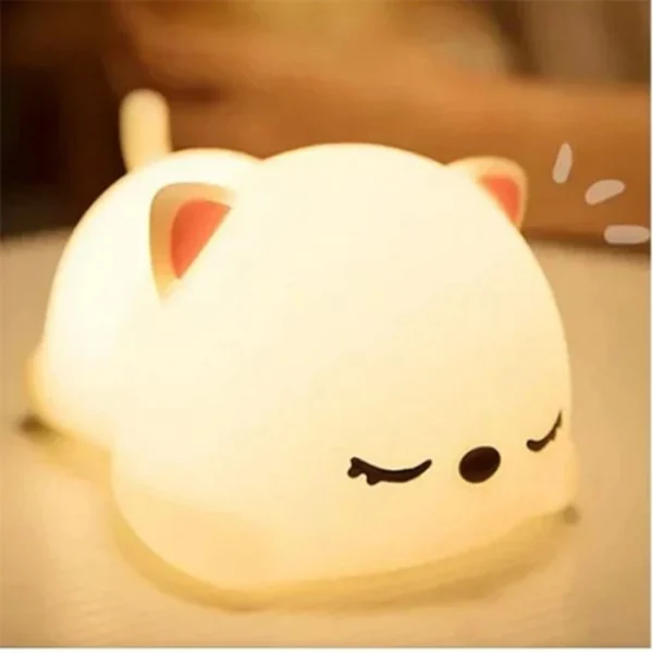 Επαναφορτιζόμενο Διακοσμητικό Φωτιστικό USB Σιλικόνης - Γάτα