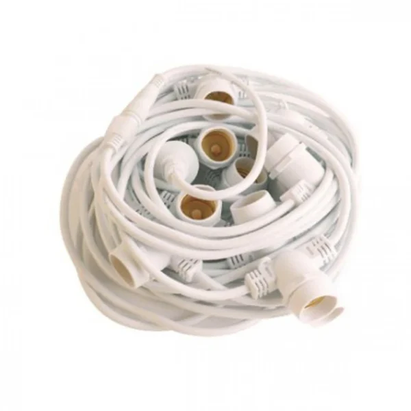 Αδιάβροχη Γιρλάντα με 10 Κρεμαστά Ντουί E27 10m Λευκή