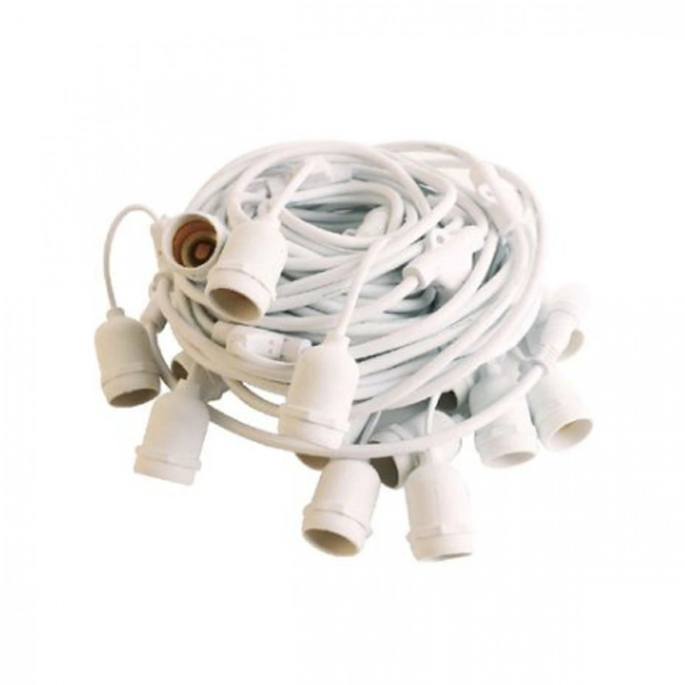 Αδιάβροχη Γιρλάντα με 10 Κρεμαστά Ντουί E27 15m Λευκή Αδιάβροχη Γιρλάντα με 10 Κρεμαστά Ντουί E27 15m Λευκή