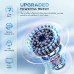 Επαναφορτιζόμενη Ασύρματη Ηλεκτρική Περιστρεφόμενη Βούρτσα Καθαρισμού με 3 Κεφαλές 3 σε 1 Rechargable Brush