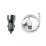 Σετ Φορτιστής Αυτοκινήτου Ταχείας Φόρτισης 12V – 24V με Θύρα USB σε Lightning 3.1Α 20W και Καλώδιο Lightning