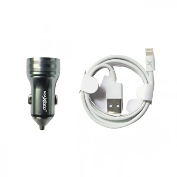 Σετ Φορτιστής Αυτοκινήτου Ταχείας Φόρτισης 12V – 24V με Θύρα USB σε Lightning 3.1Α 20W και Καλώδιο Lightning 2m
