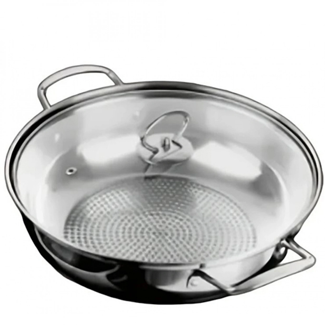 Ανοξείδωτο Επαγωγικό Τηγάνι με Γυάλινο Καπάκι και Μονωμένες Λαβές 28cm - Hoomei Ανοξείδωτο Επαγωγικό Τηγάνι με Γυάλινο Καπάκι και Μονωμένες Λαβές 28cm - Hoomei