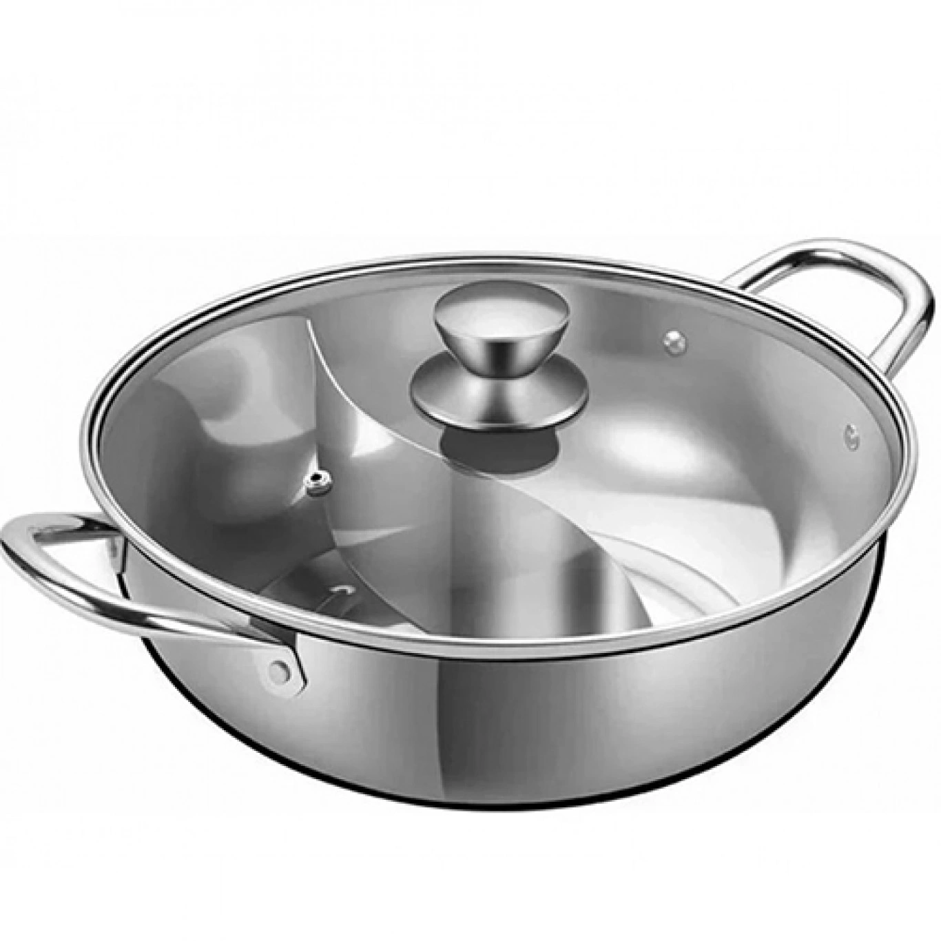 Ανοξείδωτο Επαγωγικό Τηγάνι με Εσωτερικό Διαχωριστικό και Γυάλινο Καπάκι 32cm - Hoomei Ανοξείδωτο Επαγωγικό Τηγάνι με Εσωτερικό Διαχωριστικό και Γυάλινο Καπάκι 32cm - Hoomei