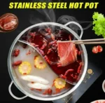 Ανοξείδωτο Επαγωγικό Τηγάνι με Εσωτερικό Διαχωριστικό και Γυάλινο Καπάκι 32cm - Hoomei