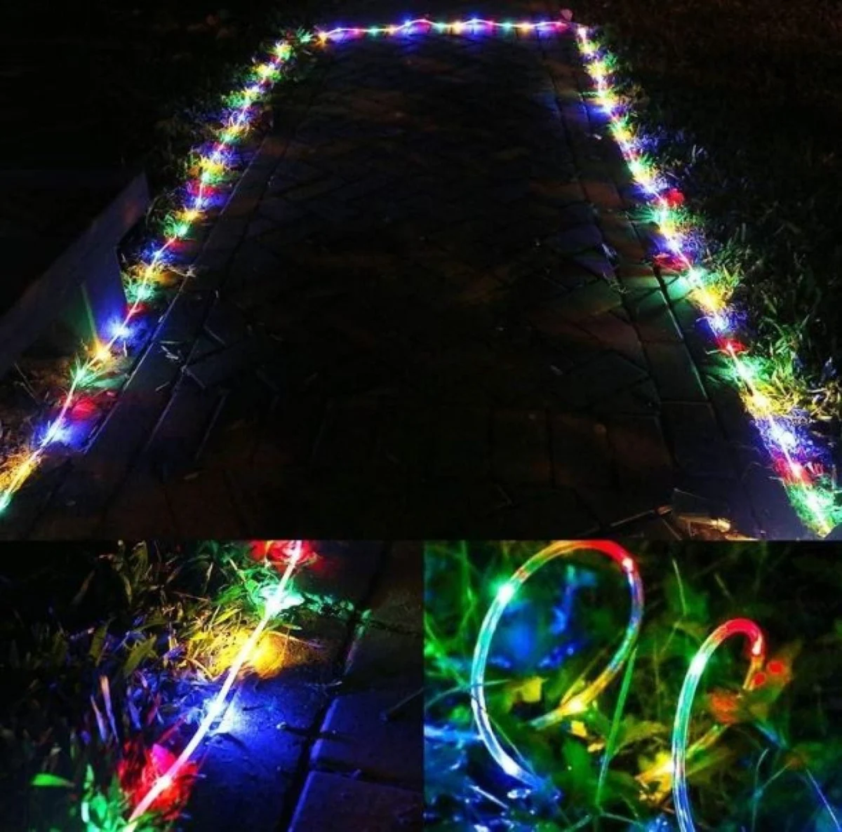 Ηλιακά Χριστουγεννιάτικα Λαμπάκια Φωτοσωλήνα 10m - Λευκό Θερμό LED με Φωτοβολταϊκό Πάνελ