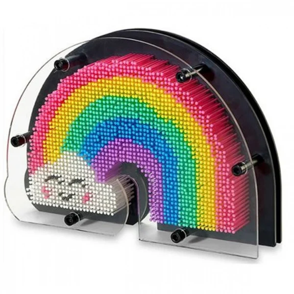 Πολύχρωμο Επιτραπέζιο Διακοσμητικό με Ακίδες 3D Ουράνιο Τόξο - Pin Art 26,5x17x5cm