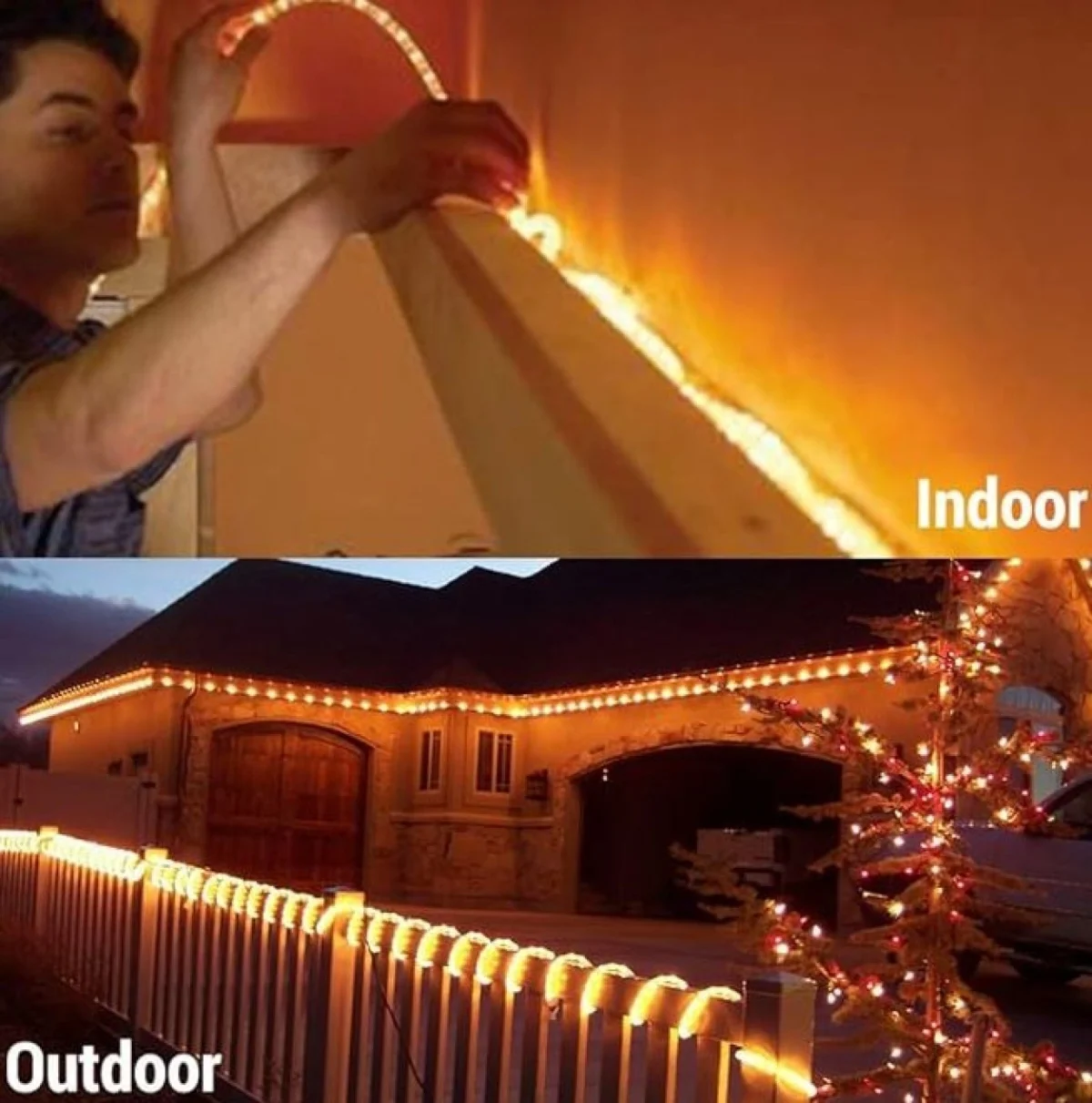 Χριστουγεννιάτικα Λαμπάκια σε Φωτοσωλήνα 200 LED - 10m + 3m Καλώδιο με Θερμό Λευκό Φωτισμό και 8 Προγράμματα - Xmasfest