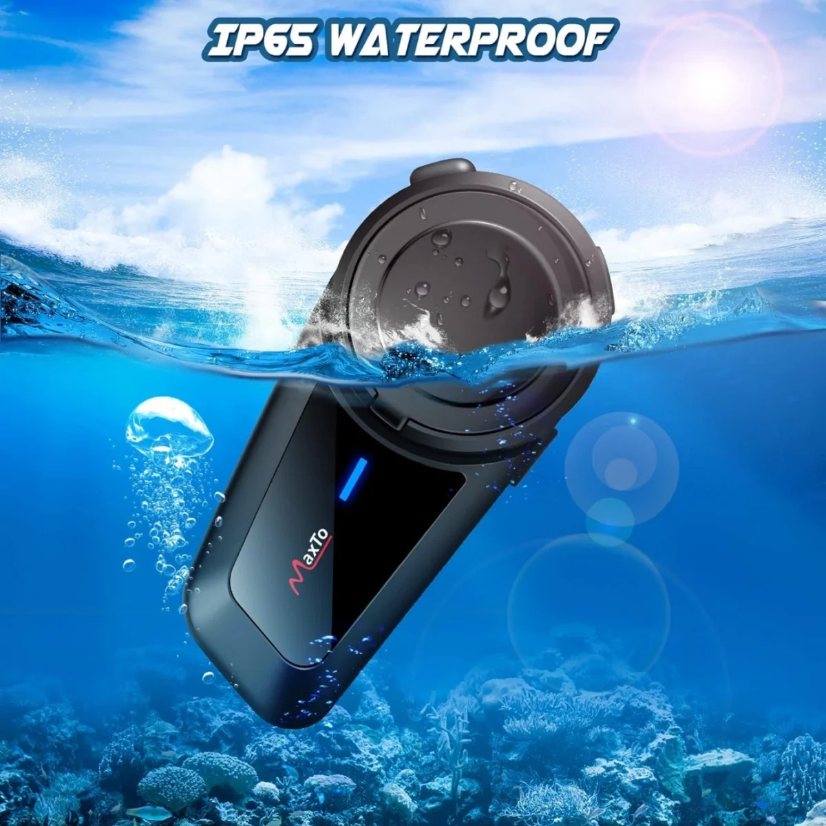 Σύστημα Μονής Ενδοεπικοινωνίας Bluetooth FM Radio για Κράνος Μηχανής Maxto M2 Intercom