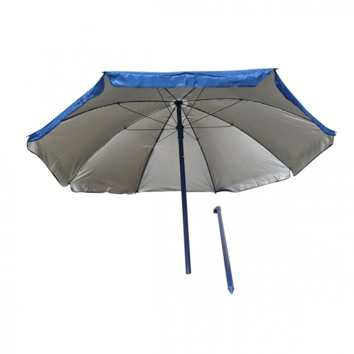 Ομπρέλα Θαλάσσης 200cm με Ηλιοπροστασία UV- Μπλέ/Ασημί