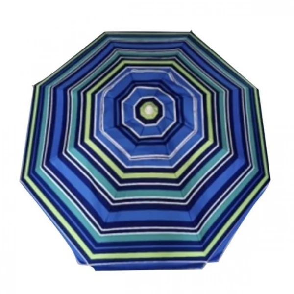 Ομπρέλα Θαλάσσης Αλουμινίου 200cm με Ηλιοπροστασία UV - Ριγέ σε Αποχρώσεις Μπλέ/Πράσινο