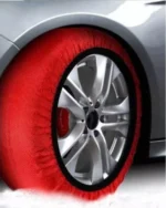 2 Τεμάχια ΚόκκινεςΥφασμάτινες Αντιολισθητικές Υφασμάτινες Χιονοκουβέρτες Προστασίας Αυτοκινήτου για Διάσταση Τροχού 13"-14"- 15"- 16"- 17"- 18"- 19"- 20"-21"-22"