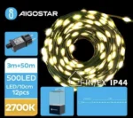 Χριστουγεννιάτικα Λαμπάκια Ρεύματος Γιρλάντα με Πράσινο Καλώδιο 50m με Θερμό Φωτισμό και 8 Προγράμματα Λειτουργίας 30052