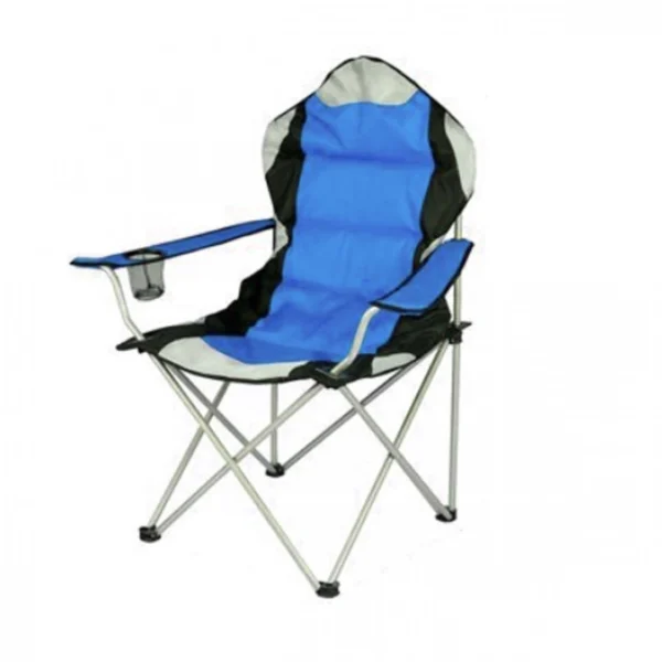 Καρέκλα Camping Πτυσσόμενη Μπλε/Μαύρο με Μεταλλικό Σκελετό - 58x47x102cm