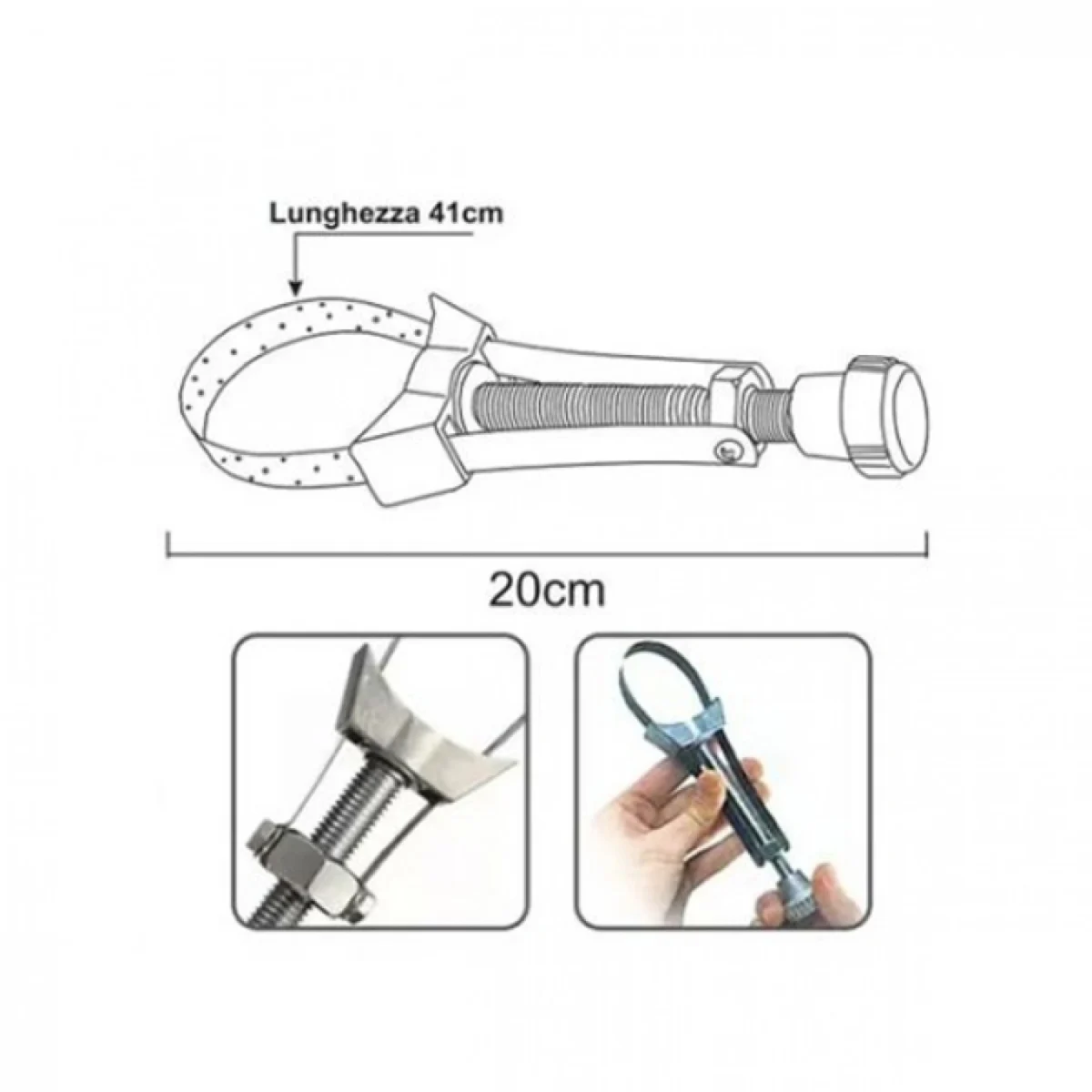 Μεταλλικό Κλειδί για Φίλτρο Λαδιού με Λάμα - 20cm.