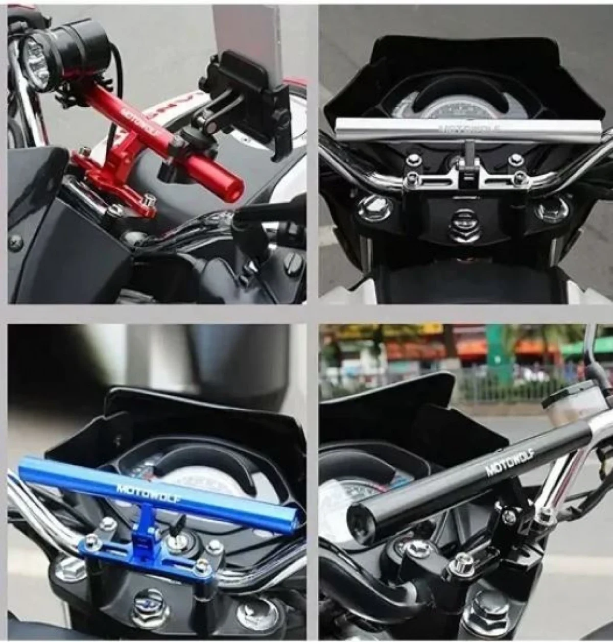 Πολυχρηστική Μπάρα Αλουμινίου Crossbar Βάση Motowolf 24cm