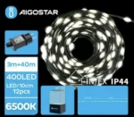 Χριστουγεννιάτικα Λαμπάκια Ρεύματος Γιρλάντα με Πράσινο Καλώδιο 40m με Λευκό Ψυχρό Φωτισμό και 8 Προγράμματα Λειτουργίας 30056