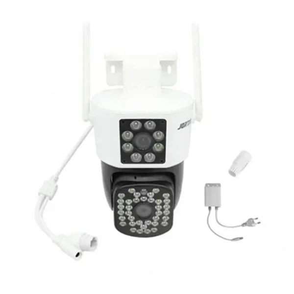 IP Διπλή Κάμερα Παρακολούθησης Wi-Fi 1080p IP66 Αδιάβροχη με Φακό 3.6mm Jortan JΛευκή-Μαύρη