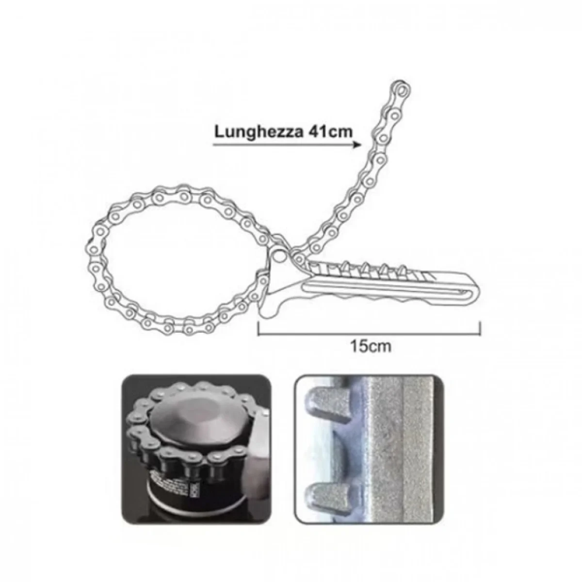 Μεταλλικό Κλειδί για Φίλτρο Λαδιού με Αλυσίδα.