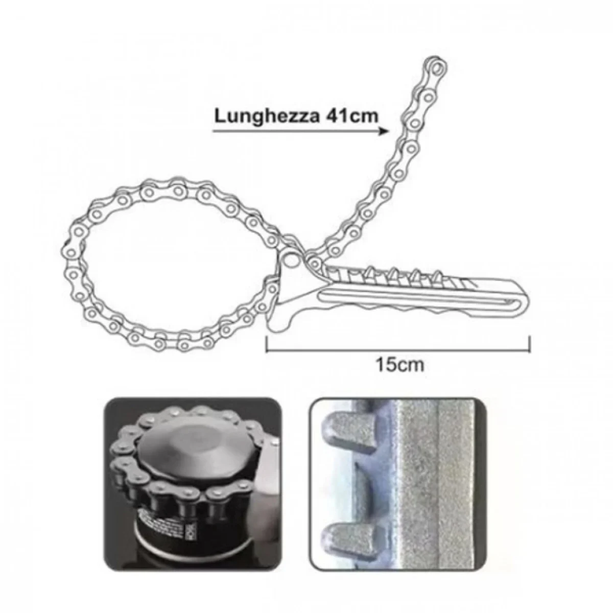 Μεταλλικό Κλειδί για Φίλτρο Λαδιού με Αλυσίδα - 347443