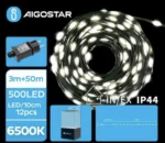 Χριστουγεννιάτικα Λαμπάκια Ρεύματος Γιρλάντα με Πράσινο Καλώδιο 50m με Λευκό Ψυχρό Φωτισμό και 8 Προγράμματα Λειτουργίας 30057