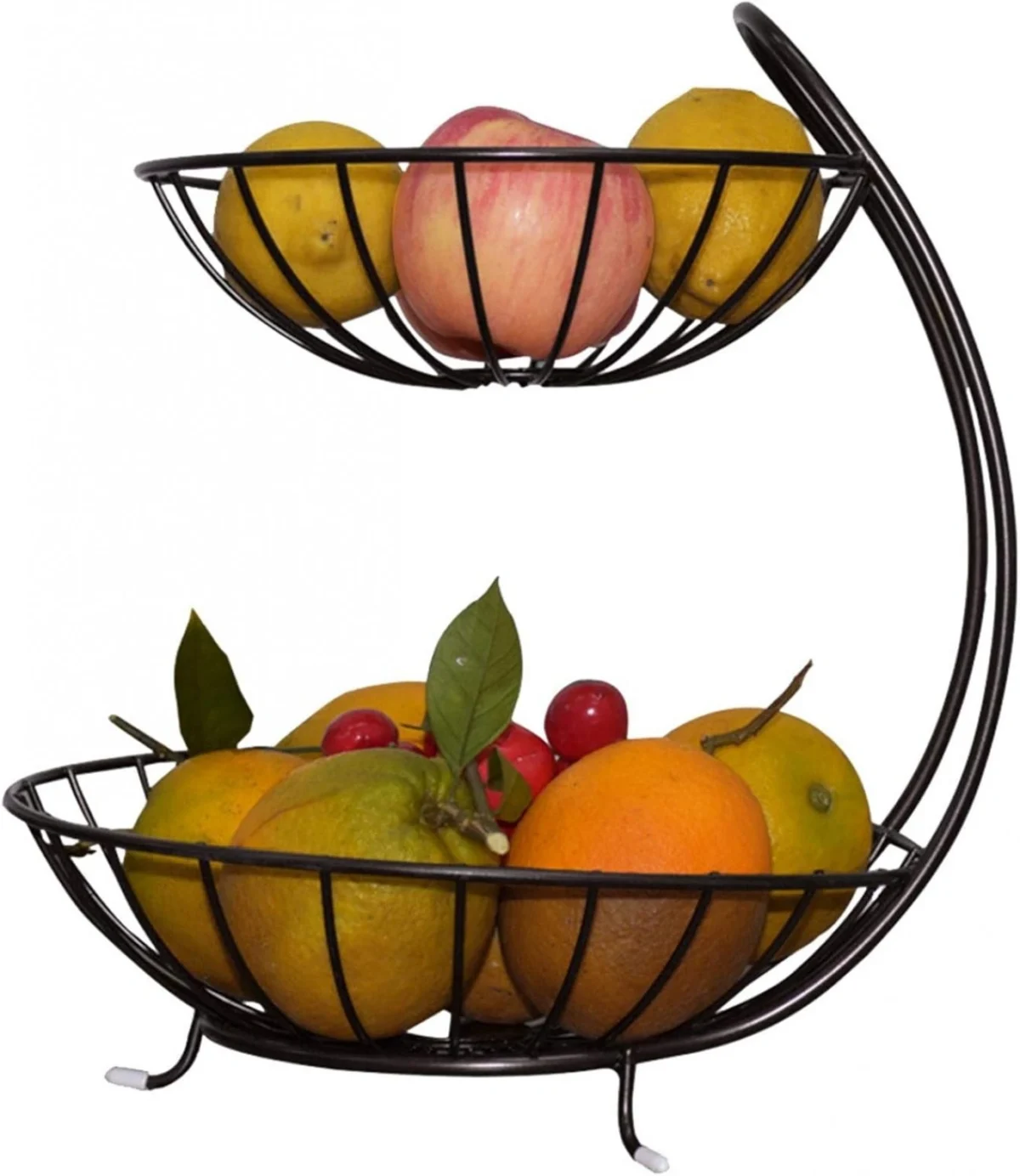 Μεταλλική Φρουτιέρα Nuera Δύο Επιπέδων Μαύρη 27x32cm