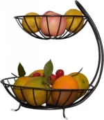 Μεταλλική Φρουτιέρα Nuera Δύο Επιπέδων Μαύρη 27x32cm